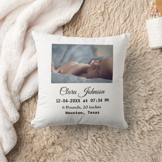 誕生日のお知らせ写真の日付の場所のデータを追加 クッション (ブランケット)