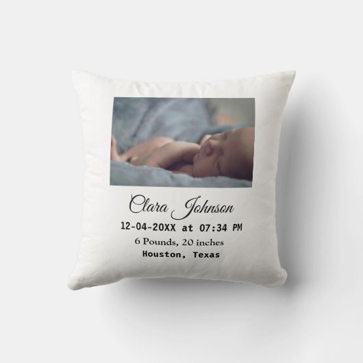 誕生日のお知らせ写真の日付の場所のデータを追加 クッション (裏面)