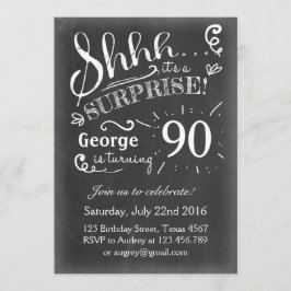 誕生日のお祝い90チャルクボー素朴ド 招待状