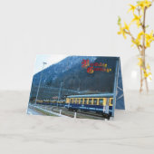 誕生日のお祝い – スイスの鉄道車両 カード (黄色い花)