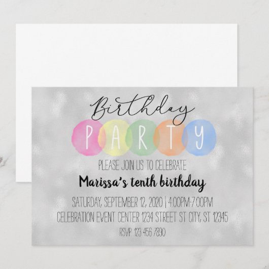 誕生日のお迎え 招待状 (正面/裏面)