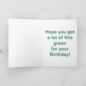 誕生日のお金のドルのワイシャツカード カード (内部)