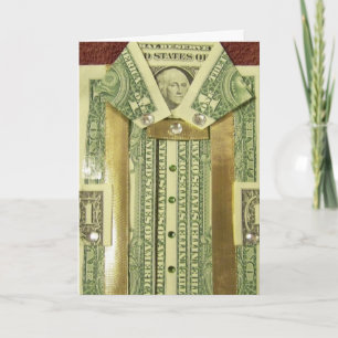 誕生日のお金のドルのワイシャツカード カード