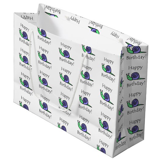 誕生日のかたつむり ラージペーパーバッグ (正面アングル)
