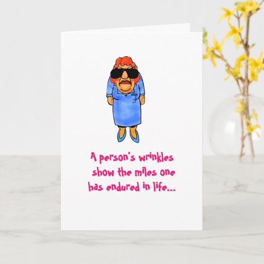 誕生日のしわ カード (黄色い花)