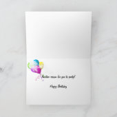 誕生日のためのサングラス カード (内部)