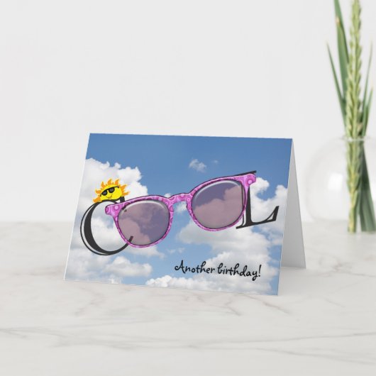 誕生日のためのサングラス カード (正面)