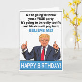 誕生日のためのドおもしろいナルドトランプの贈り物 カード (黄色い花)