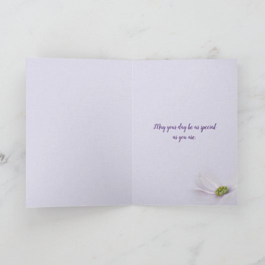 誕生日のためのパンジーの写真フレーム カード (内部)