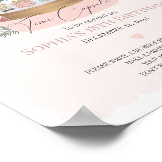 誕生日のためのピンクのナツクラッカータイムカプセルアドバイス ポスター (角)