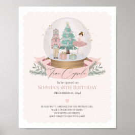 誕生日のためのピンクのナツクラッカータイムカプセルアドバイス ポスター