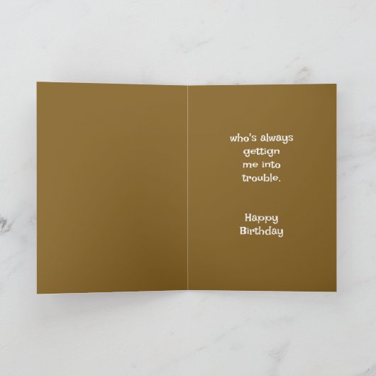 誕生日のためのワンフレンドアライグマかわいい カード (内部)