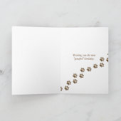 誕生日のための人の手の犬の足 カード (内部)