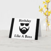 誕生日のようなボスのひげ カード (黄色い花)