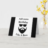 誕生日のようなボスひげの誕生日カードのパーソナリ カード (黄色い花)