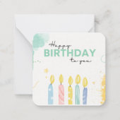 誕生日のろうそく ノートカード (正面)