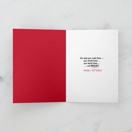 誕生日のアイスクリームのドラムスティックをガラスに入れる カード (内部)