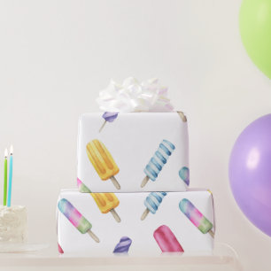 誕生日のアイスクリームポップ ラッピングペーパー