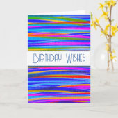誕生日のウィッシュが並カラフルんだ カード (黄色い花)