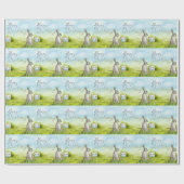 誕生日のウサギ ラッピングペーパー (フラット)