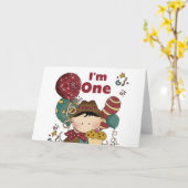 誕生日のカウボーイTシャツとギフト カード (黄色い花)