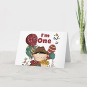 誕生日のカウボーイTシャツとギフト カード (正面)