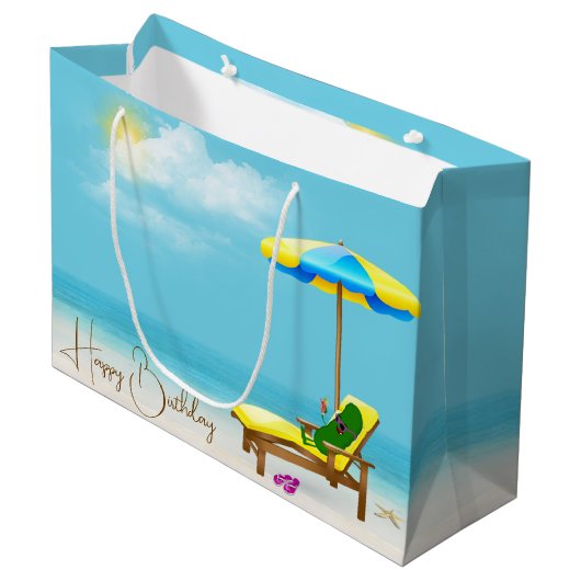 誕生日のカクテル付き椅子の中のピクルス ラージペーパーバッグ (正面アングル)