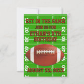 誕生日のカスタムなフットボールのパーティー 招待状 (正面)