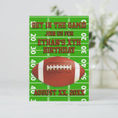 誕生日のカスタムなフットボールのパーティー 招待状 (スタンド正面)
