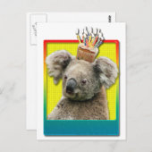 誕生日のカップケーキのコアラ ポストカード (正面/裏面)