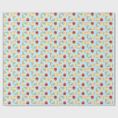 誕生日のカップケーキのゴールデン・リトリーバー ラッピングペーパー (フラット)