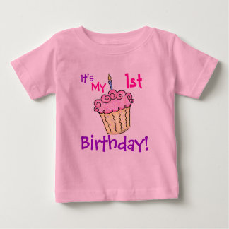 誕生日のカップケーキのワイシャツ ベビーTシャツ