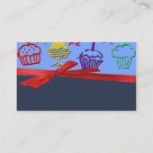 誕生日のカップケーキの御馳走驚きのテーブル プレイスカード (裏面)