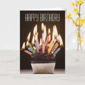 誕生日のカップケーキはバースデー・カードの良否を明りにすかして調べます カード (黄色い花)