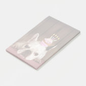 誕生日のカップケーキを持つフレンチ・ブルドッグ ポストイット (アングル)