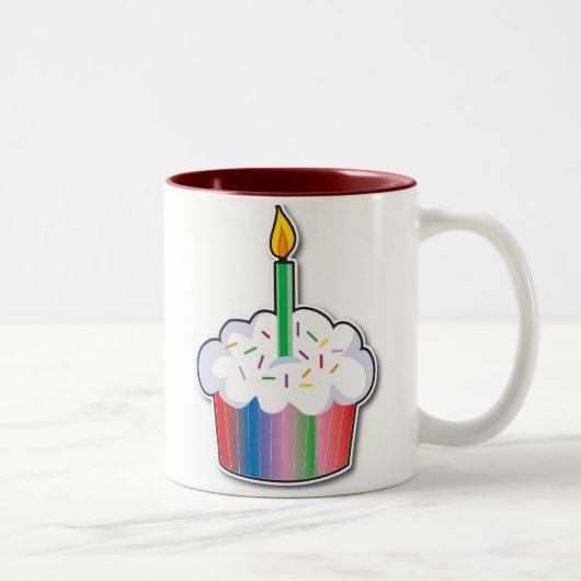 誕生日のカップケーキ ツートーンマグカップ (右)