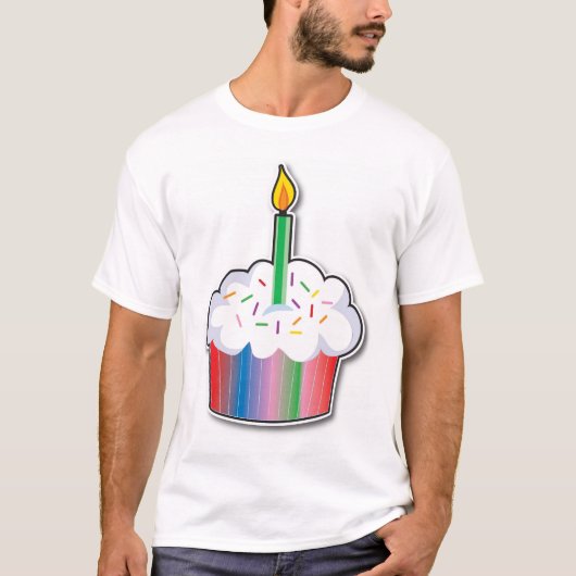誕生日のカップケーキ Tシャツ (正面)