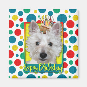 誕生日のカップケーキ- Westie -タンク マグネット