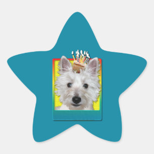 誕生日のカップケーキ- Westie -タンク 星シール
