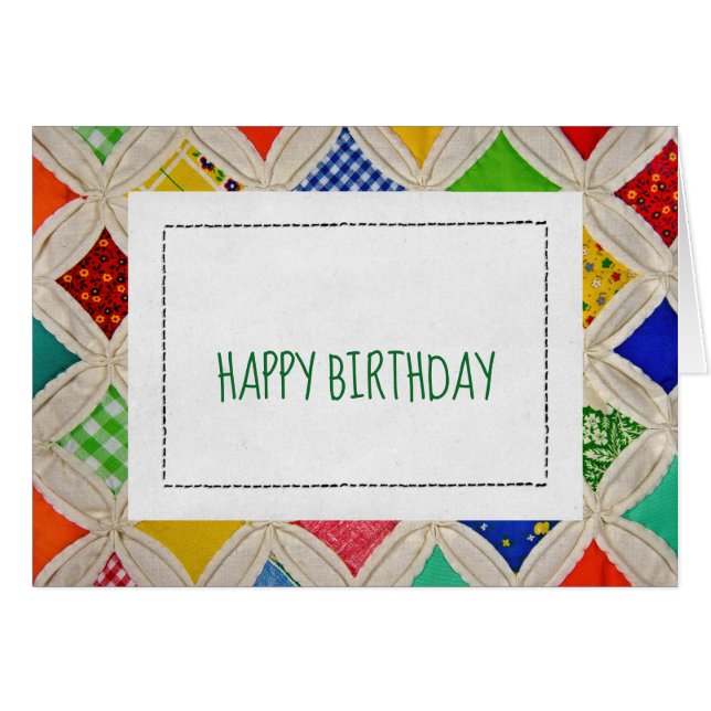 誕生日のカテドラルウィンドウキルトパターン (正面横)