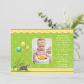 誕生日のカメの写真の招待状 招待状 (スタンド正面)