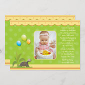 誕生日のカメの写真の招待状 招待状 (正面/裏面)