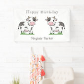 誕生日のカワイイ牛バナー 横断幕 (インサイチュ)