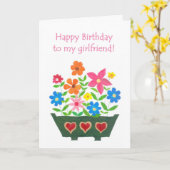 誕生日のガールフレンド用カード カード (黄色い花)
