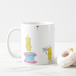 誕生日のキャンドルとバルーン コーヒーマグカップ