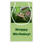 誕生日のギフトバッグ、植物のかわいく小さいカエル スモールペーパーバッグ (裏面)