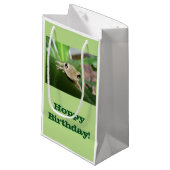 誕生日のギフトバッグ、植物のかわいく小さいカエル スモールペーパーバッグ (正面アングル)