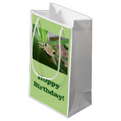 誕生日のギフトバッグ、植物のかわいく小さいカエル スモールペーパーバッグ (裏面アングル)