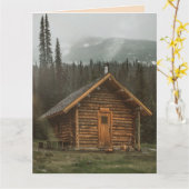 誕生日のグリーティングカードのキャビン カード (黄色い花)