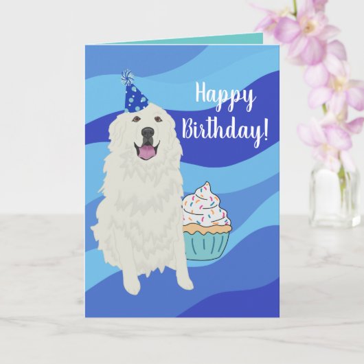誕生日のグレートピレニーズ カード (蘭)